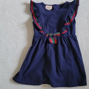 Gucci Blue and Red Ruffled A-line Sundress